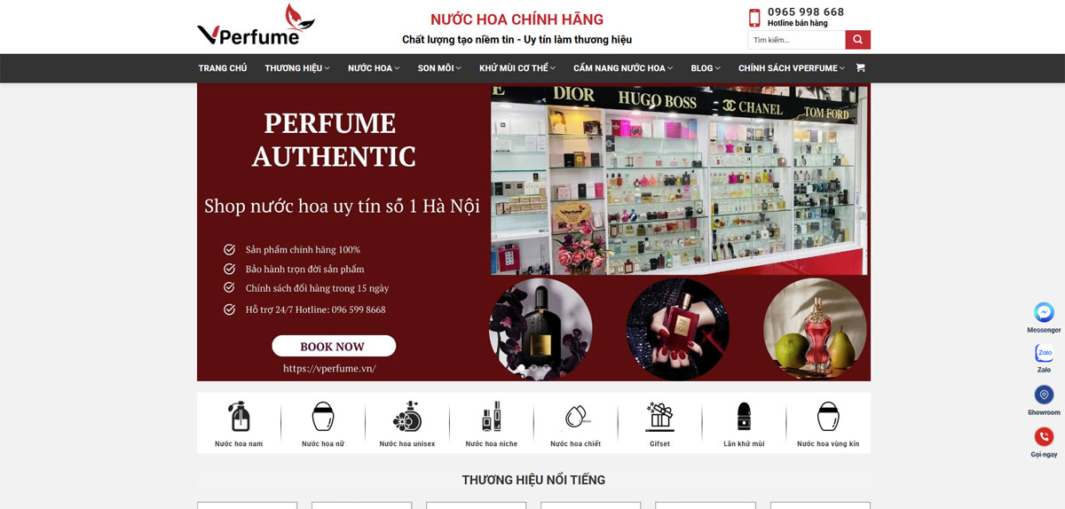 Web bán hàng nước hoa