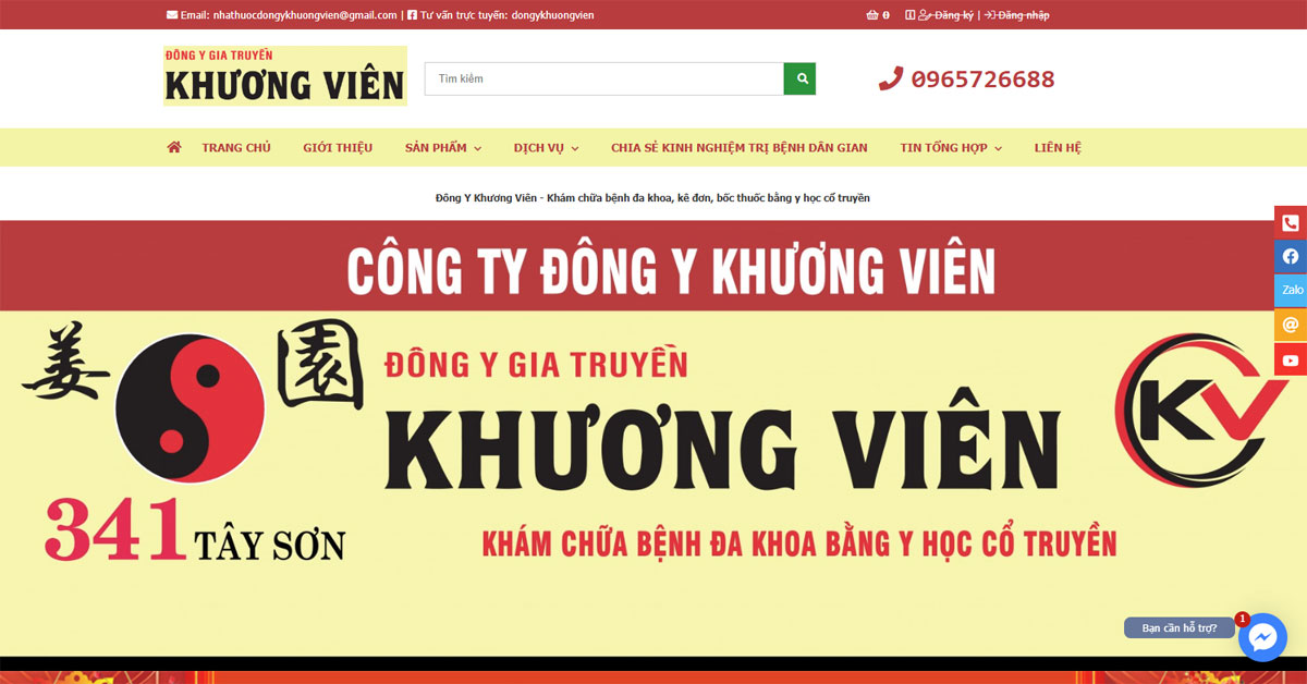 Web đông y thảo dược chuyên nghiệp